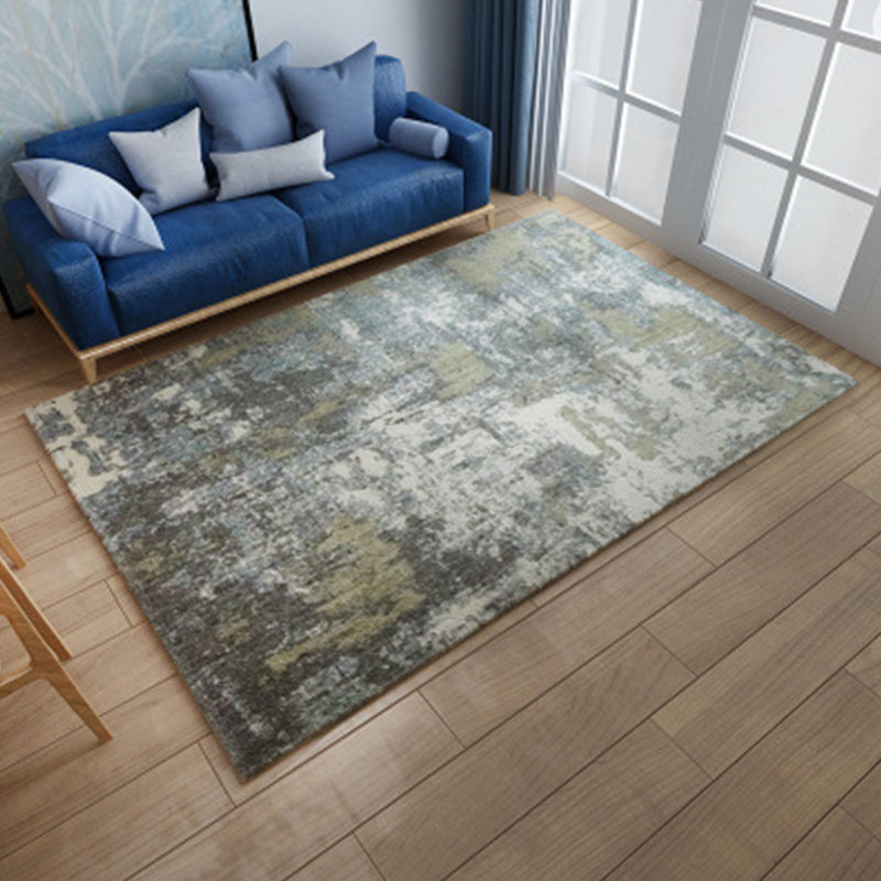 Nordic Living Room Rug Multicolor Abstract Print Area Carpet Polyster Easy Care Machine Washable Indoor Rug