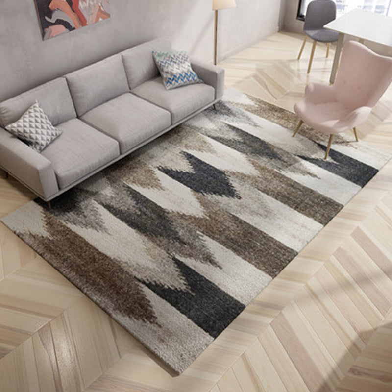 Nordic Living Room Rug Multicolor Abstract Print Area Carpet Polyster Easy Care Machine Washable Indoor Rug