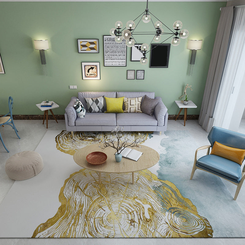 Multi Color Natural Rug Polypropylene Abstract Print Carpet Easy Care Machine Washable Rug for Room