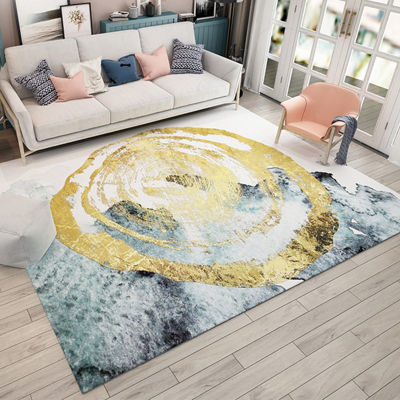 Multi Color Natural Rug Polypropylene Abstract Print Carpet Easy Care Machine Washable Rug for Room