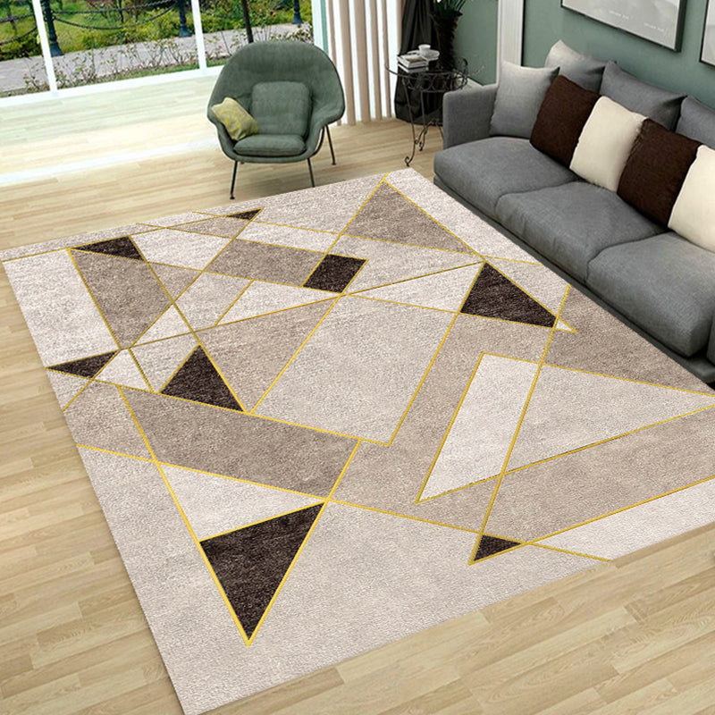 Creative Home Decoration Rug Multi Color Geometric Print Area Rug Polypropylene Anti-Slip Easy Care Carpet