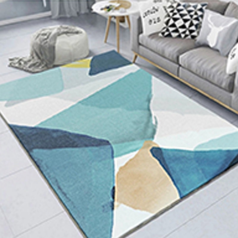 Creative Home Decoration Rug Multi Color Geometric Print Area Rug Polypropylene Anti-Slip Easy Care Carpet