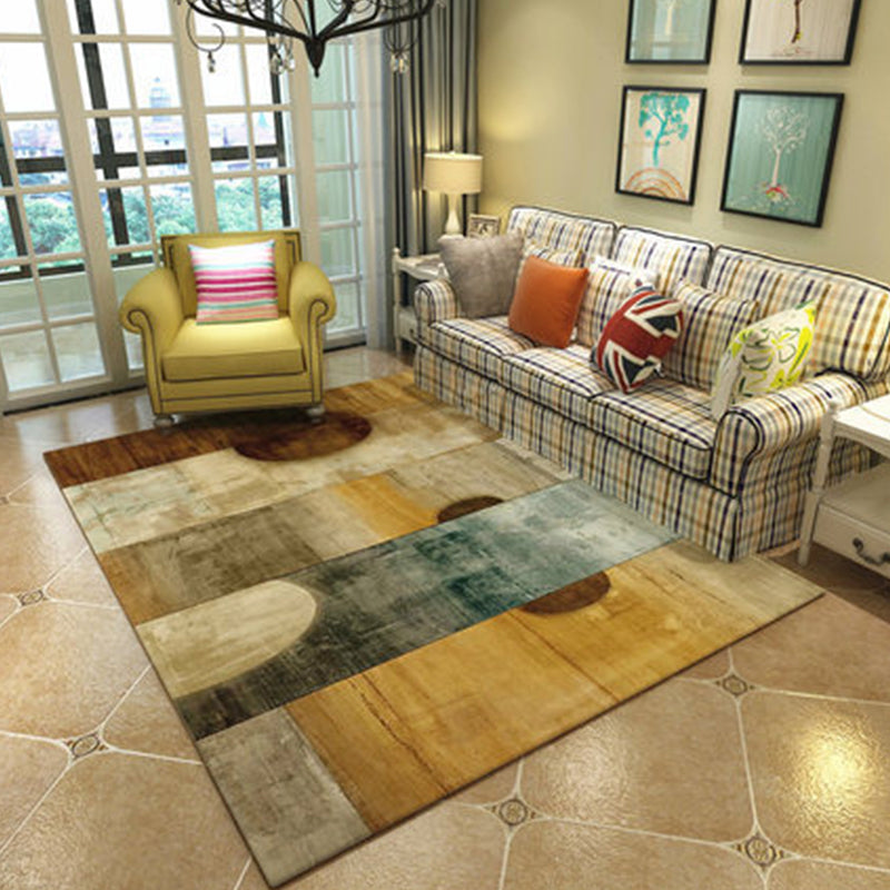 Modern Home Decor Rug Multi Color Abstract Print Area Carpet Synthetics Non-Slip Backing Pet Friendly Rug