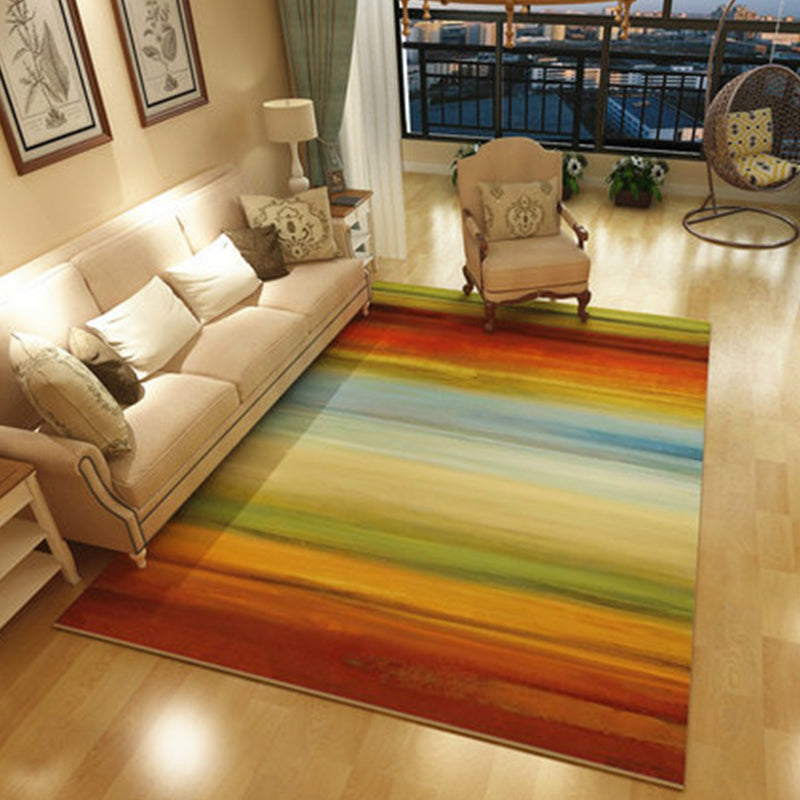 Modern Home Decor Rug Multi Color Abstract Print Area Carpet Synthetics Non-Slip Backing Pet Friendly Rug