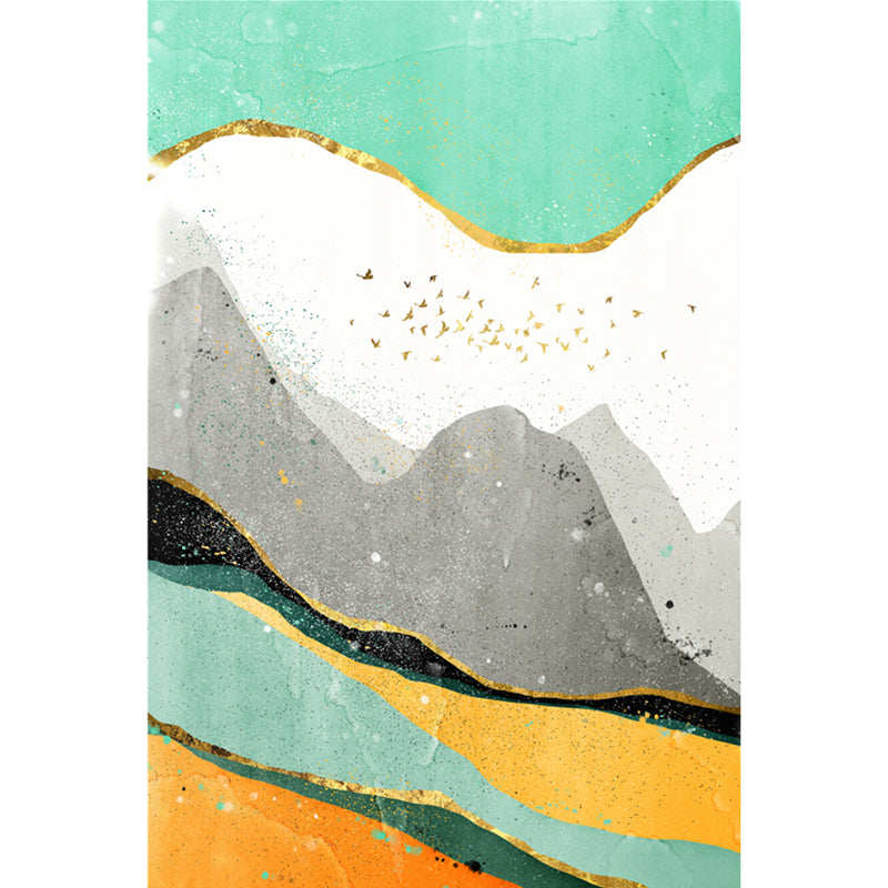 Oriental Bedroom Rug Multi Color Abstract Print Carpet Polyster Easy Care Machine Washable Rug