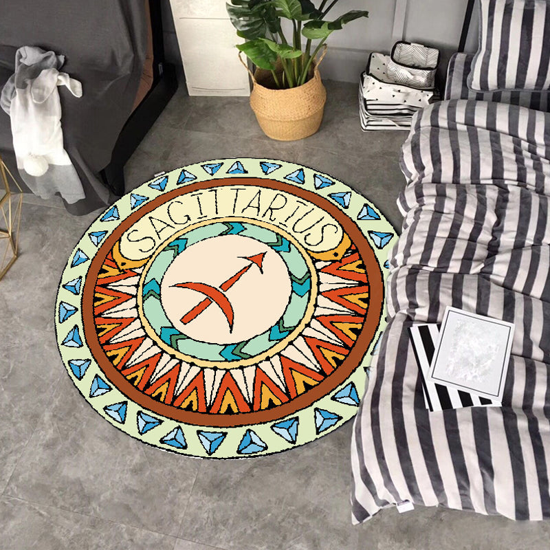 Modern Cartoon Print Rug Multi-Color Polyster Area Rug Anti-Slip Backing Machine Washable Carpet for Kids Room