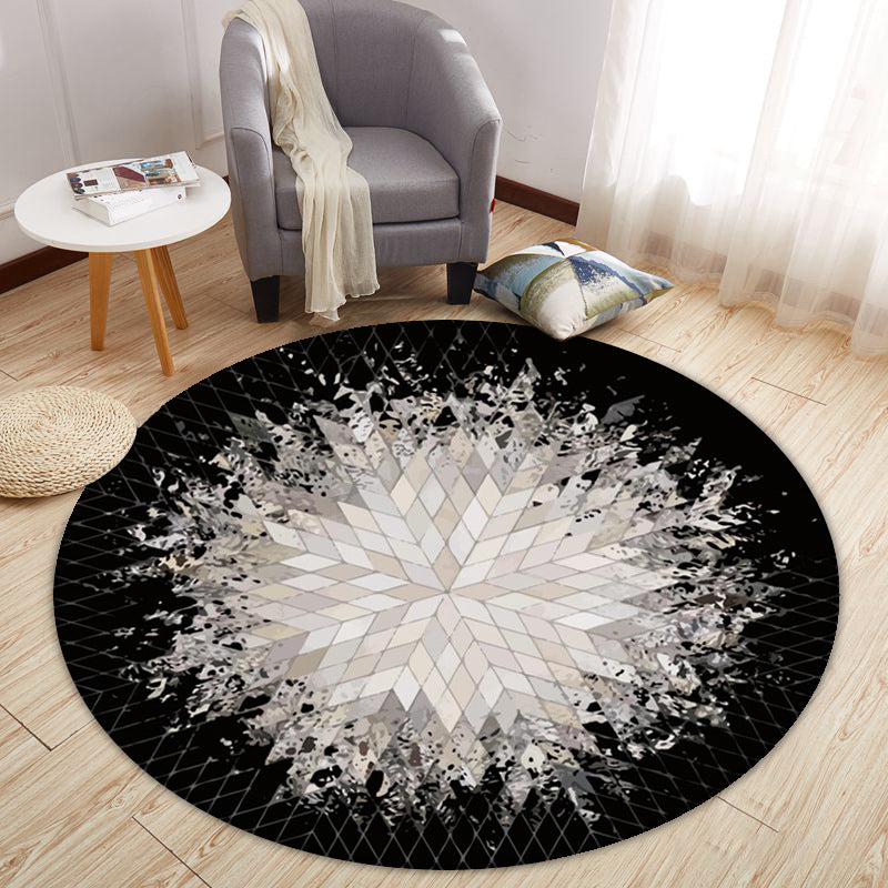 Modern Cartoon Print Rug Multi-Color Polyster Area Rug Anti-Slip Backing Machine Washable Carpet for Kids Room
