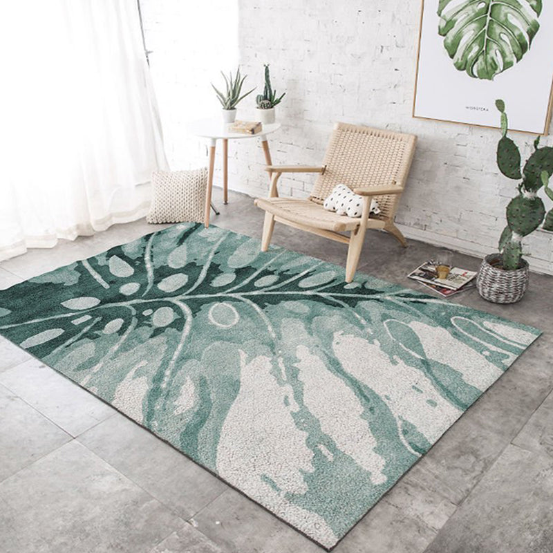 Nordic Bedroom Rug Multi Colored Plant Printed Area Rug Polypropylene Pet Friendly Stain-Resistant Carpet