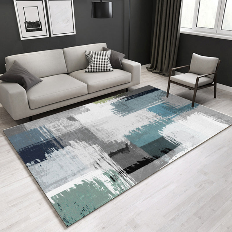 Multi Colored Plant Print Rug Polypropylene Simplicity Carpet Non-Slip Pet Friendly Indoor Rug for Living Room