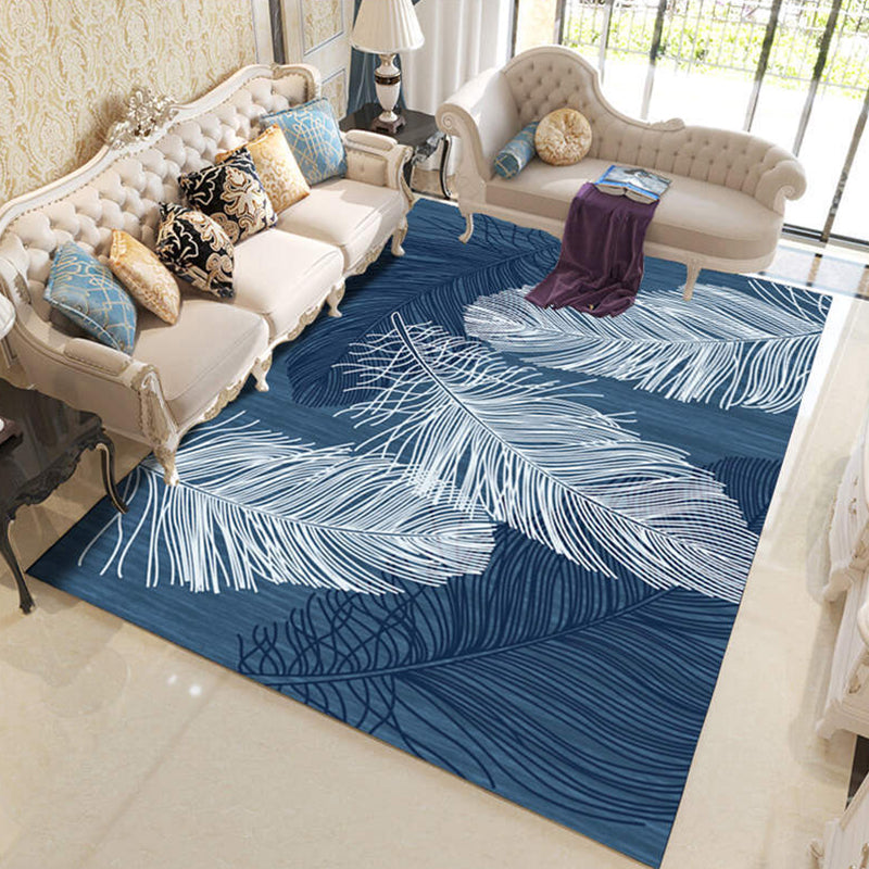 Classic Plant Print Rug Multi-Color Western Area Rug Polypropylene Easy Care Stain-Resistant Carpet for Parlor