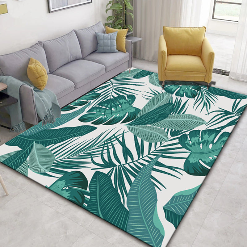 Chinese Plant Print Rug Multi Colored Polyster Area Rug Polyster Pet Friendly Machine Washable Carpet for Room