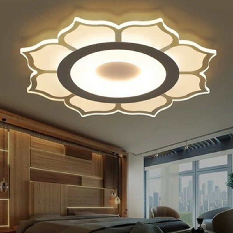 Éclairage encastré en forme de Lotus, luminaire minimaliste en acrylique transparent LED pour salon