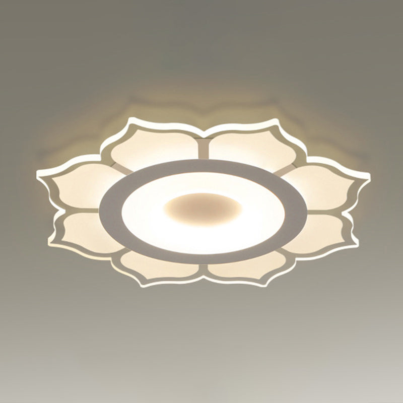 Lotus Shaped Flush Mount Lighting Minimalist Acrylic Clear LED Flush Mount Fixture for Living Room