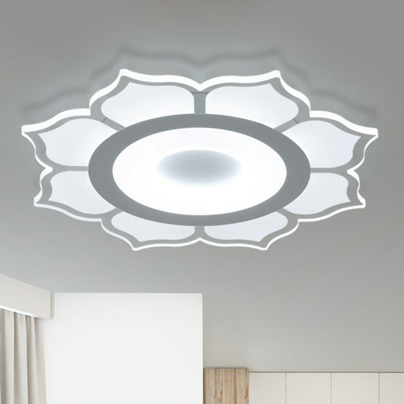 Lotus Shaped Flush Mount Lighting Minimalist Acrylic Clear LED Flush Mount Fixture for Living Room