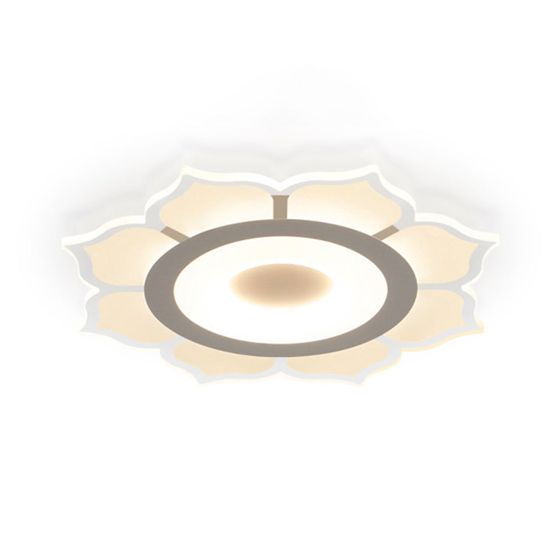 Lotus Shaped Flush Mount Lighting Minimalist Acrylic Clear LED Flush Mount Fixture for Living Room
