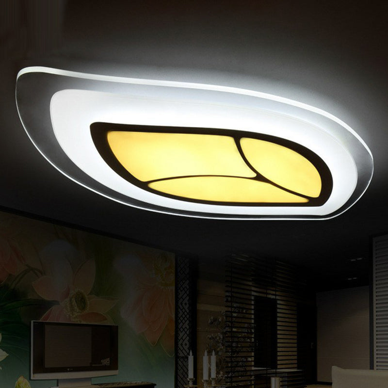 Acrylic Leaf Flush Light Modern Style Clear LED Flush Ceiling Light Fixture for Living Room