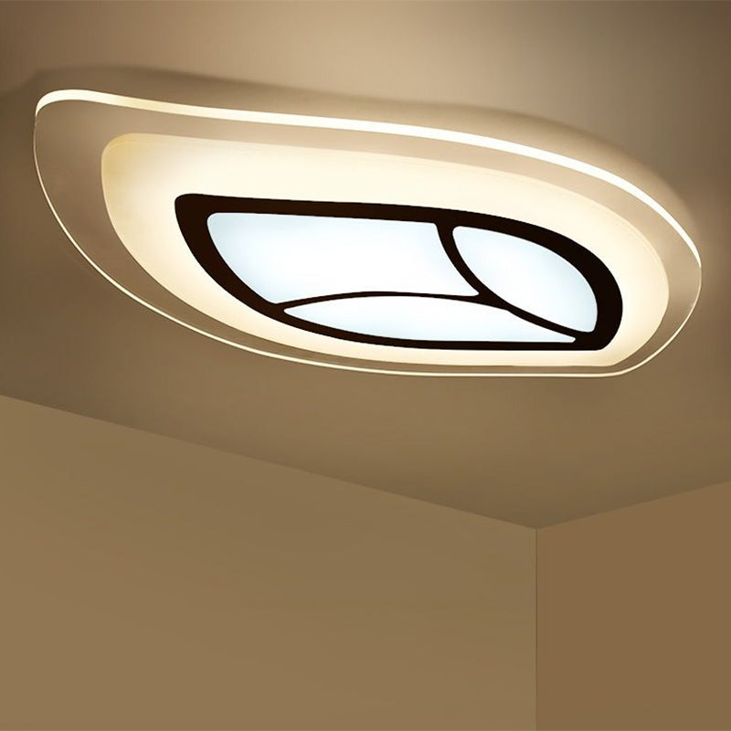 Acrylic Leaf Flush Light Modern Style Clear LED Flush Ceiling Light Fixture for Living Room