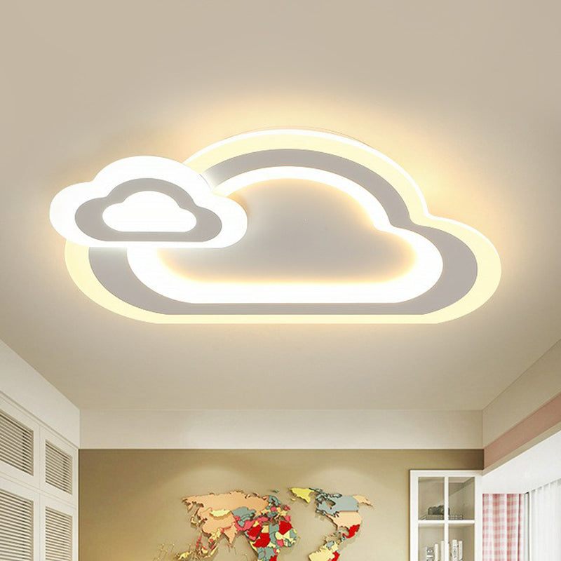Ultra-Thin Acrylic Flush Mount Lighting Minimalist White LED Flush Mount Fixture for Kids Bedroom