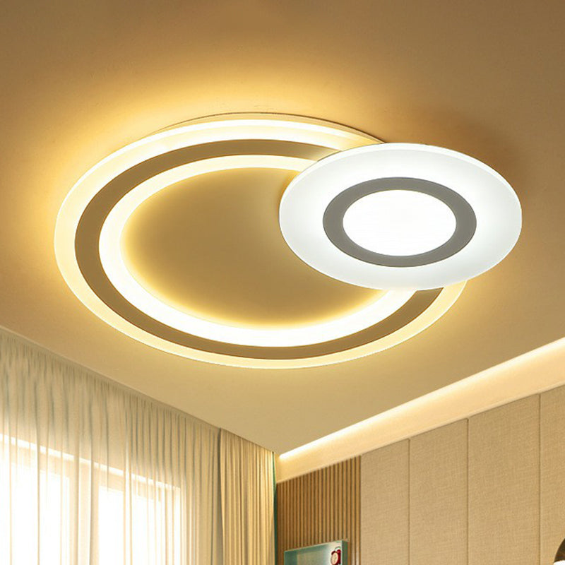 Ultra-Thin Acrylic Flush Mount Lighting Minimalist White LED Flush Mount Fixture for Kids Bedroom
