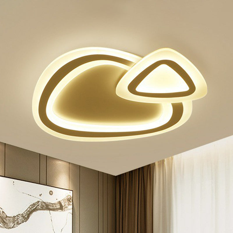 Ultra-Thin Acrylic Flush Mount Lighting Minimalist White LED Flush Mount Fixture for Kids Bedroom