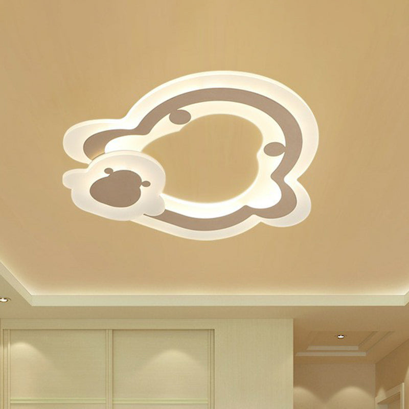 Ultra-Thin Acrylic Flush Mount Lighting Minimalist White LED Flush Mount Fixture for Kids Bedroom