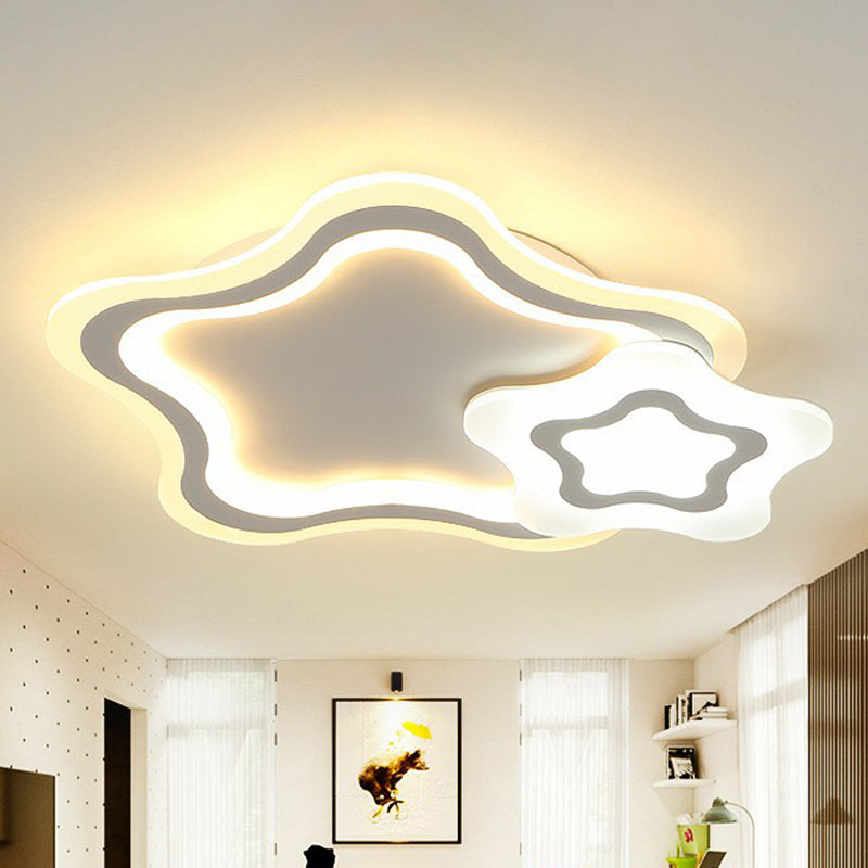 Ultra-Thin Acrylic Flush Mount Lighting Minimalist White LED Flush Mount Fixture for Kids Bedroom