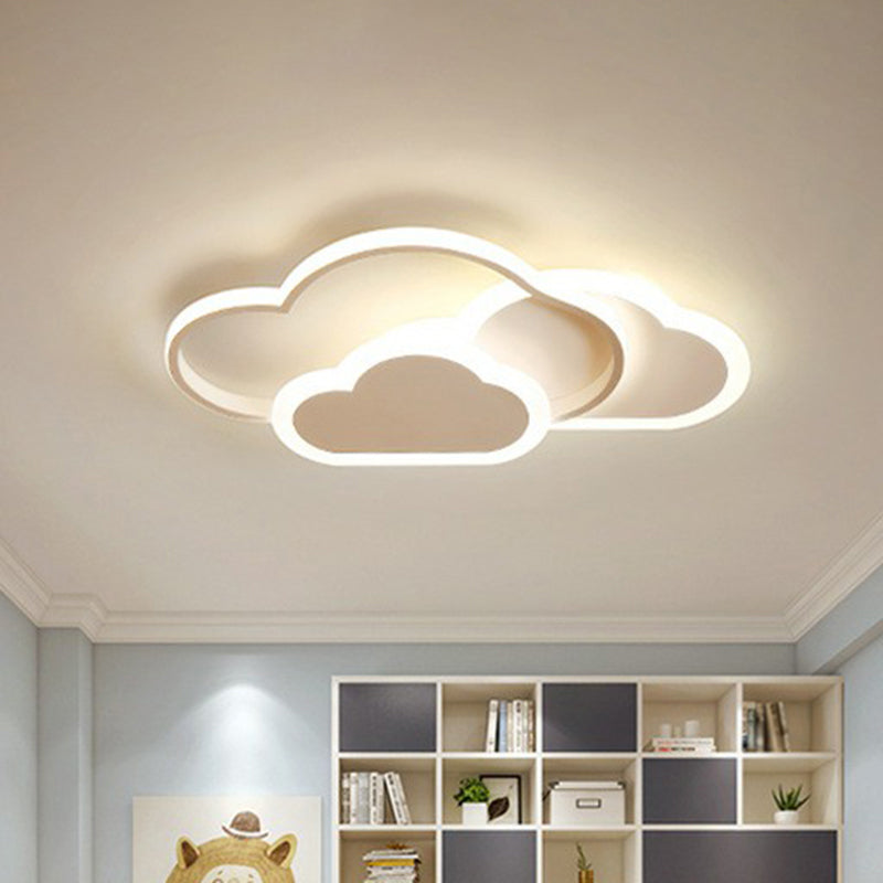 Iluminación de montaje en la nube metálica Iluminación Minimalista de montaje de LED blanco para niños