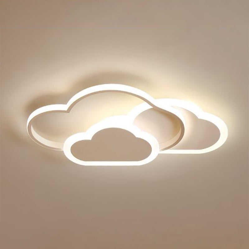 Iluminación de montaje en la nube metálica Iluminación Minimalista de montaje de LED blanco para niños