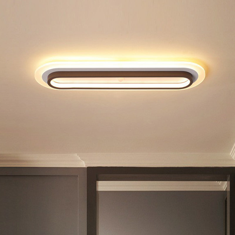 Plafonnier encastré linéaire café luminaire contemporain en métal LED encastré pour couloir
