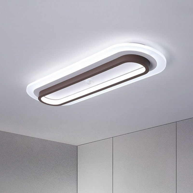 Plafonnier encastré linéaire café luminaire contemporain en métal LED encastré pour couloir