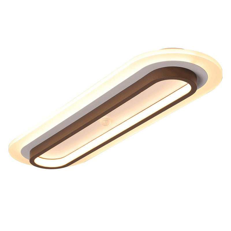 Plafonnier encastré linéaire café luminaire contemporain en métal LED encastré pour couloir