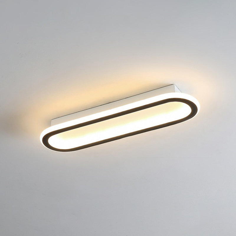 Plafonnier linéaire à LED de style moderne en acrylique pour couloir, luminaire de plafond en noir