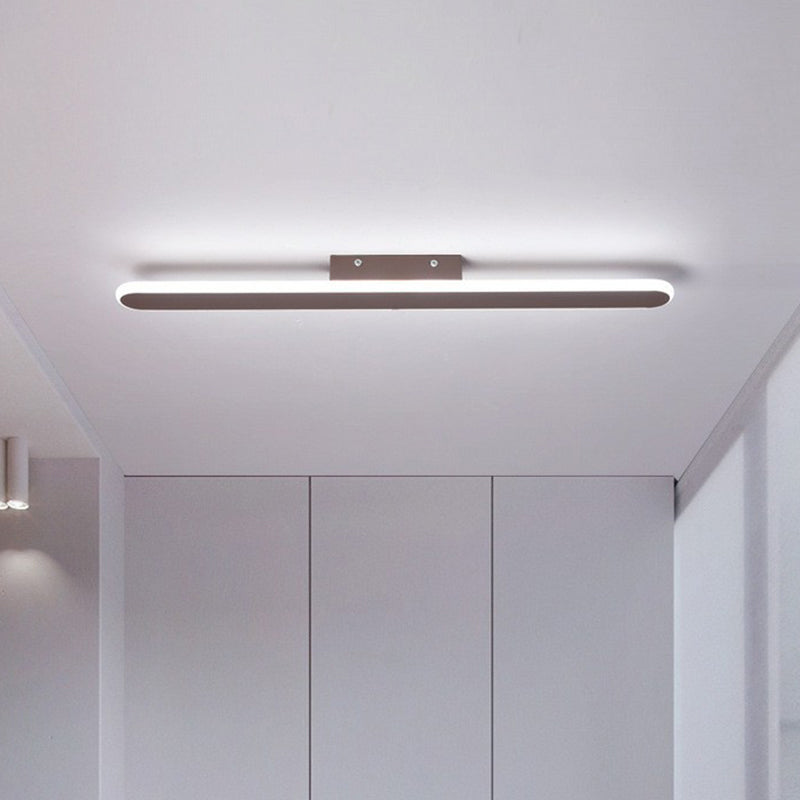 Luz de techo empotrada de color café moderna con montaje empotrado LED metálico de forma lineal para pasillo