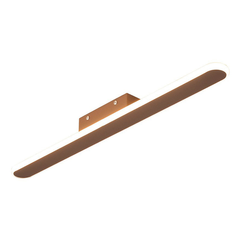 Luz de techo empotrada de color café moderna con montaje empotrado LED metálico de forma lineal para pasillo