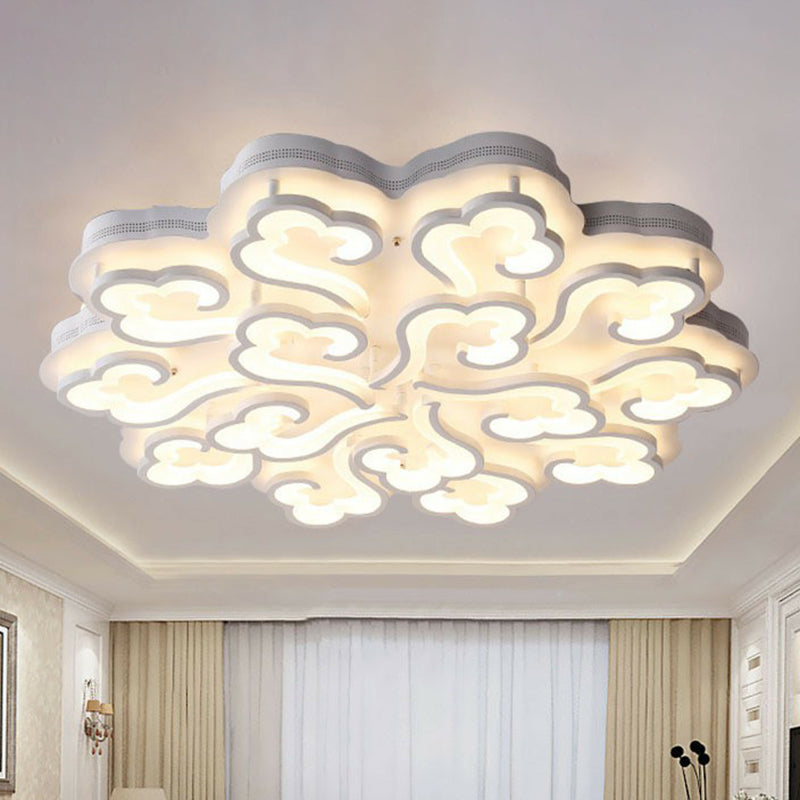 Weiße verheißungsvolle Cloud -LED Semi Flush Moderne Acrylspülendedecke Leuchte für Wohnzimmer