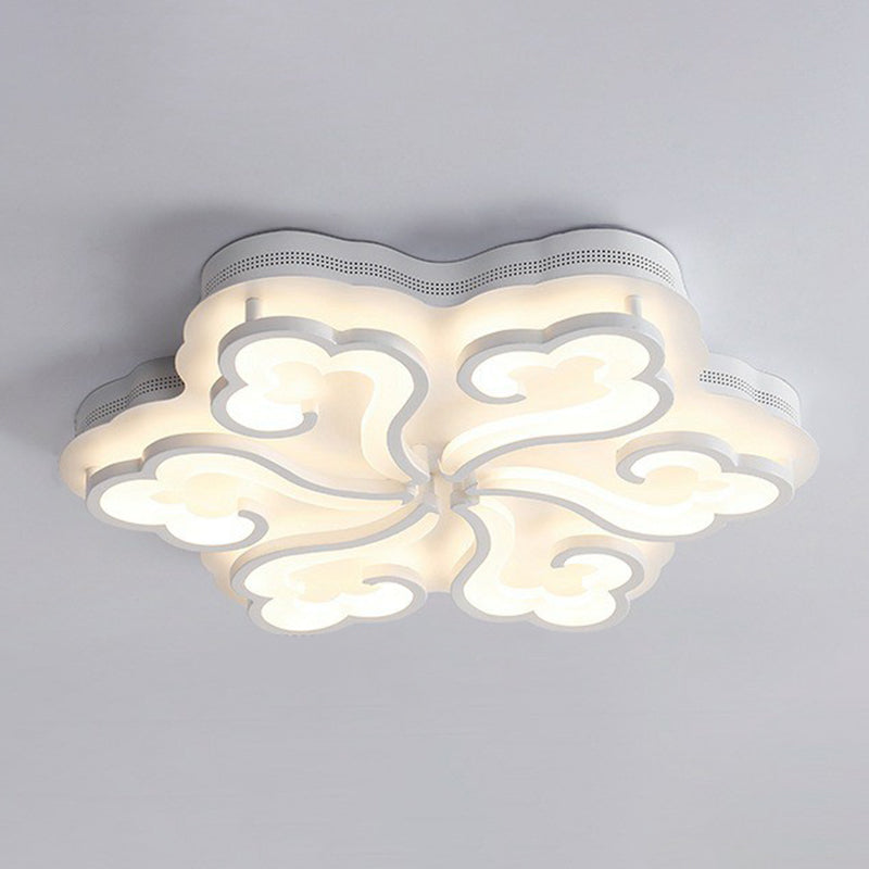 Weiße verheißungsvolle Cloud -LED Semi Flush Moderne Acrylspülendedecke Leuchte für Wohnzimmer