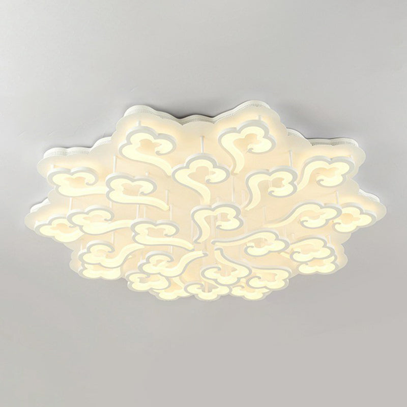 Weiße verheißungsvolle Cloud -LED Semi Flush Moderne Acrylspülendedecke Leuchte für Wohnzimmer