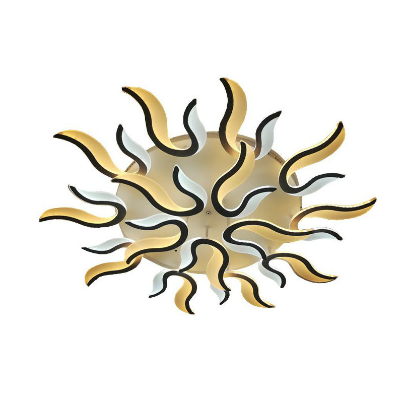 Spark Living Room Lámpara LED semiempotrada Acrílico Estilo nórdico Montaje empotrado en techo en blanco