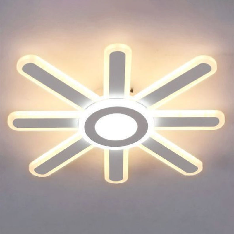 Plafonnier encastré LED en forme de soleil en acrylique, plafonnier blanc moderne pour chambre à coucher