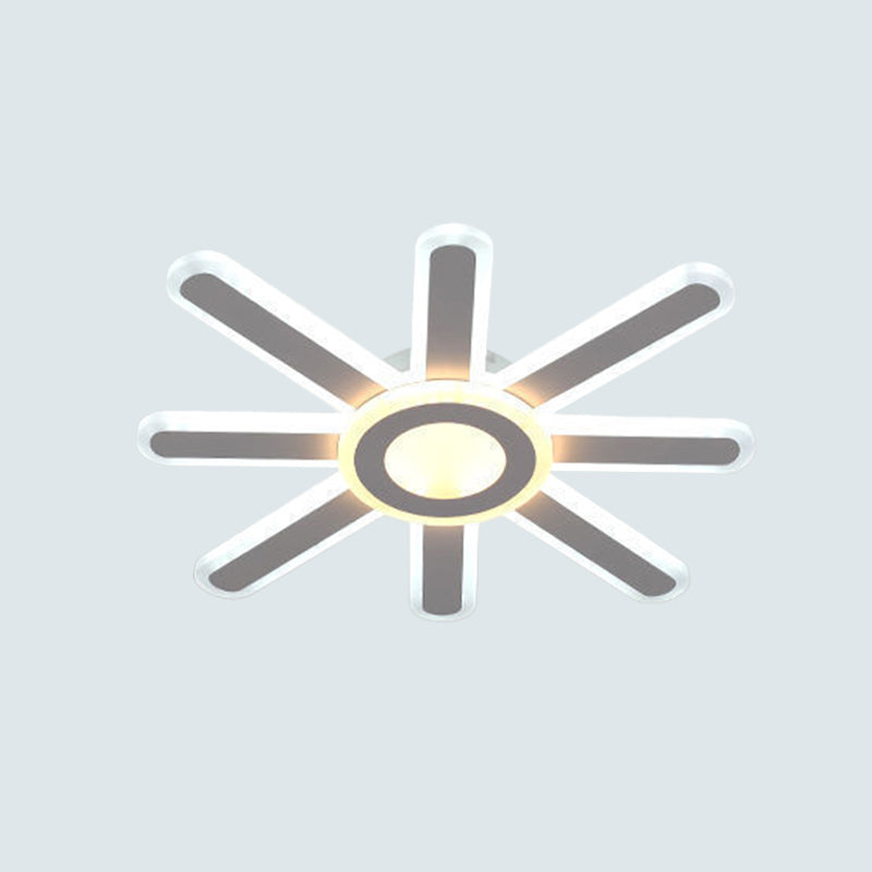 Plafonnier encastré LED en forme de soleil en acrylique, plafonnier blanc moderne pour chambre à coucher