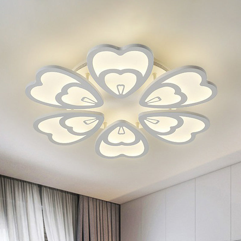 Blume Acryl Flush Mount Light Contemporary White LED Semi Flush Deckenleuchte für Wohnzimmer