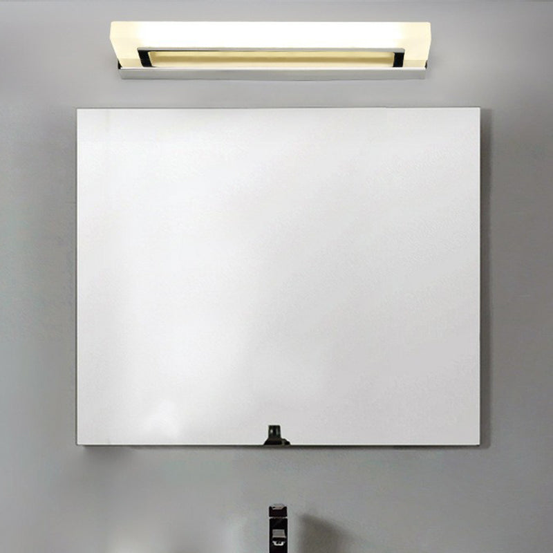Rectangle LED Vanity Light Postmodern Acrylic Bathroom Sconce Light Fixture in Chrome