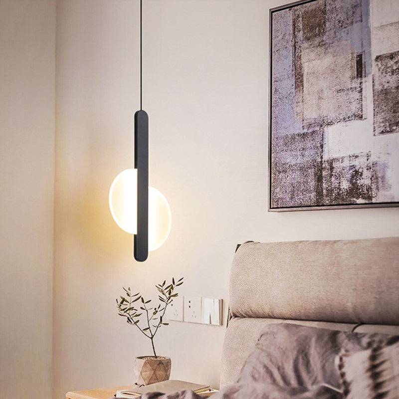 Acrylic Circular LED Ceiling Light Nordic Style Hanging Pendant Light for Bedside