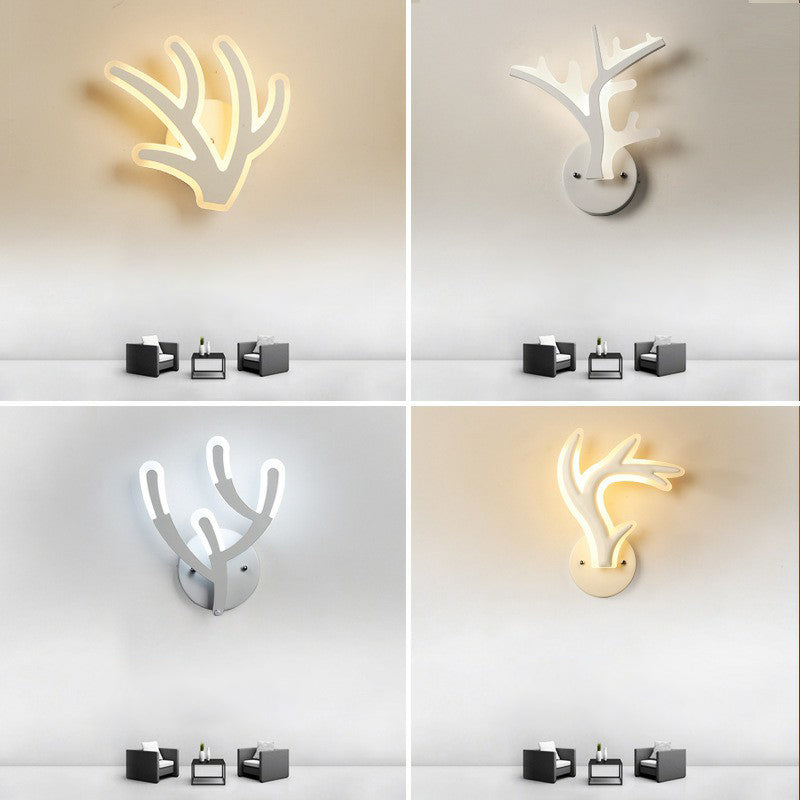 Modern Antler Shaped Sconce Lighting Acrylic Corridor Sconce Light Fixture in White