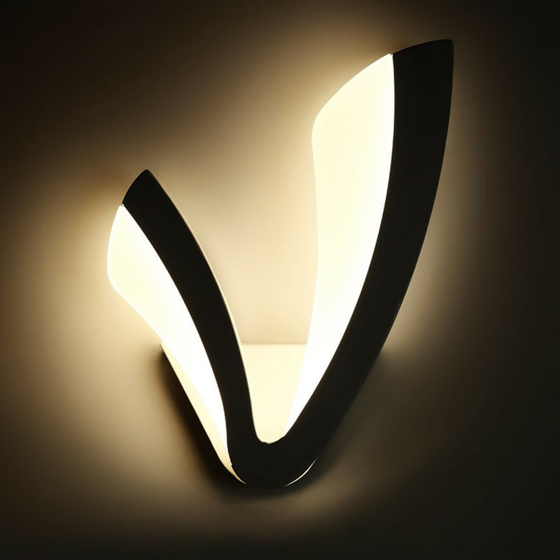 Acrylic V-Shaped LED Wall Mounted Light Simplicity White Wall Sconce Lighting for Bedside