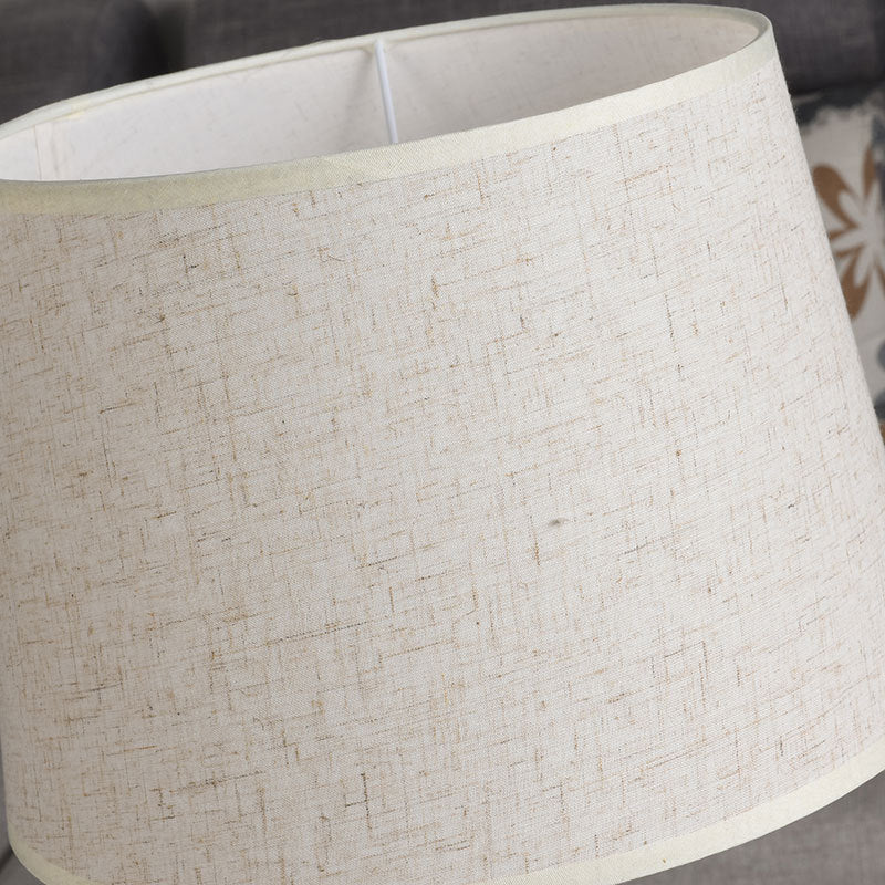Tapered Table Lighting Simplicity Fabric 1 Bulb Bedside Nightstand Lamp with Wooden Tripod in White