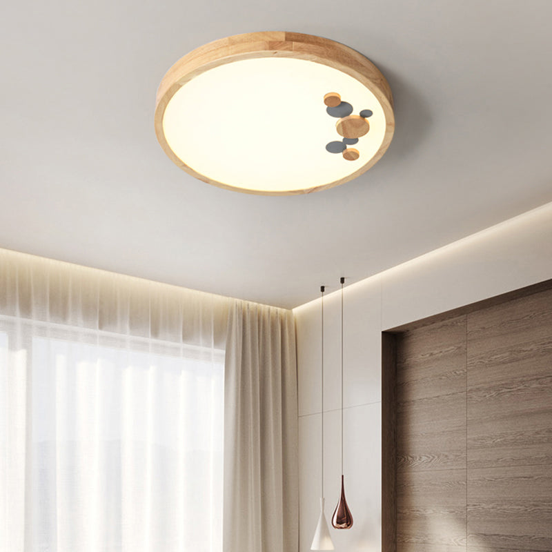 Cerchio Led LED Flush Monte Light Simplicity Wood Bedroom Flush Monte Massimale Luce