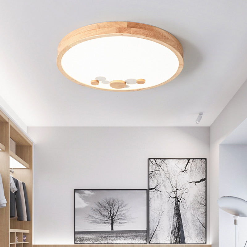 Cerchio Led LED Flush Monte Light Simplicity Wood Bedroom Flush Monte Massimale Luce
