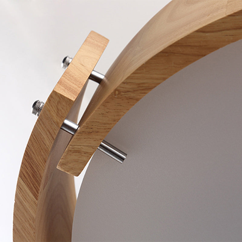 Drum Shaped Bedroom Flush Mount Lighting Wood Minimalist LED Flush Mount Fixture with Acrylic Shade