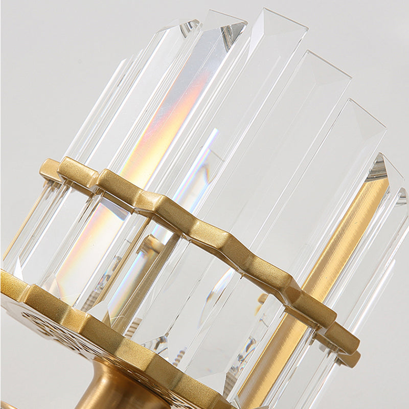 K9 Crystal Wall Sconce Lamp Contemporary Style Metal 1 Light Black/Brass Finish Wall Light Fixture for Living Room